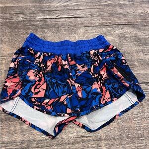lululemon athletica Blue and Pink Patterned Athletic Shorts